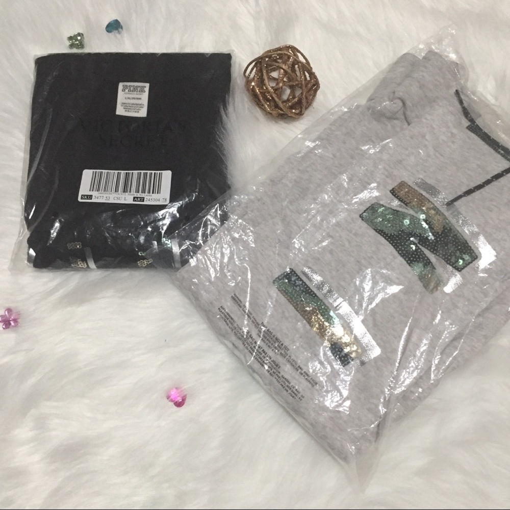 PINK Bling Campus SS tee/Joggers Large - Picture 6 of 6